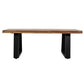 45 Inch Rustic Coffee Table Wood Tabletop Iron Legs Eco Friendly Brown By Casagear Home BM286413