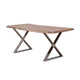 Dining Table | 70" | Wood Top | Crossed Legs | Brown Chrome