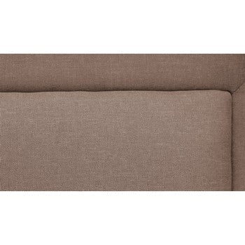 Liam Queen Bed Brown Polylinen Upholstered Horizontal Tufted Headboard