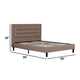 Liam Queen Bed Brown Polylinen Upholstered Horizontal Tufted Headboard
