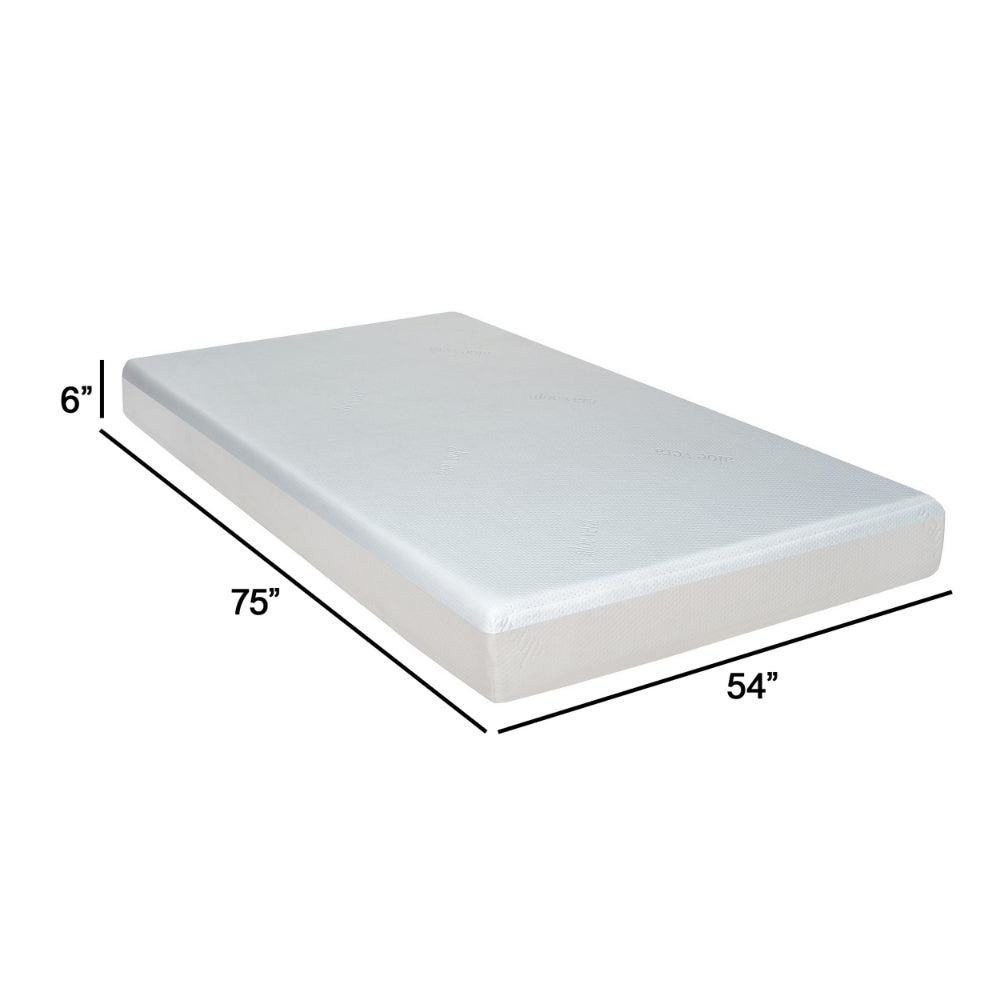 Que 6 Inch Full Size Memory Foam Mattress Gel Infused Fabric Upholstery By Casagear Home BM286438