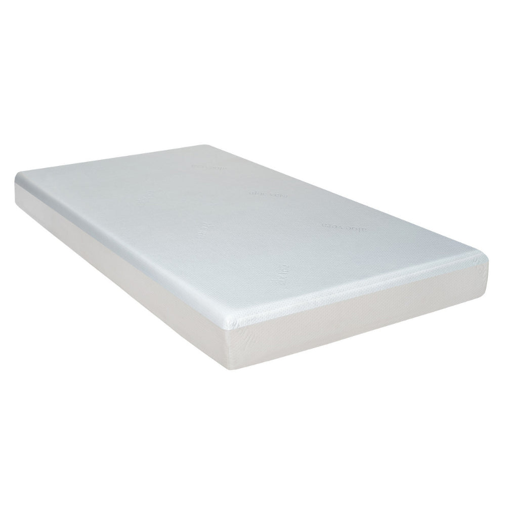 Que 6 Inch Full Size Memory Foam Mattress Gel Infused Fabric Upholstery By Casagear Home BM286438