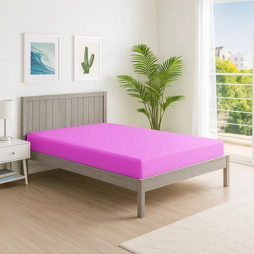 Kin 6 Inch Memory Gel Foam Full Size Mattress, Fire Protection Layer, Pink