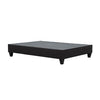 Cleo Queen Size Bed Frame, Solid Wood, Soft Dark Gray Linen Upholstery