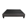 Tamy 13 Inch Queen Size Platform Bed Frame Wood Base Dark Gray Linen