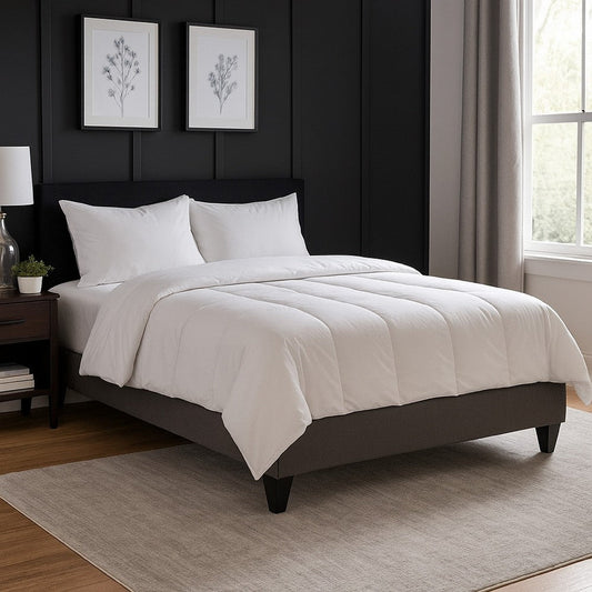 Tamy 13 Inch Queen Size Platform Bed Frame, Wood Base, Dark Gray Linen