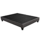 Tamy 13 Inch Queen Size Platform Bed Frame, Wood Base, Dark Gray Linen