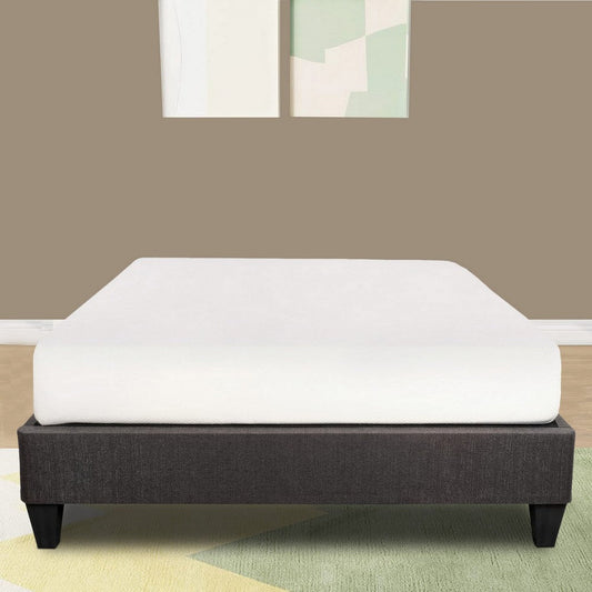Tamy Bed Frame | 13" | Twin | Wood Base | Dark Gray Linen