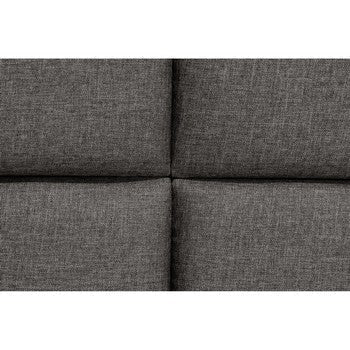 Rin Full Size Platform Bed Charcoal Gray Linen Upholstery Panel Headboard BM286483