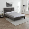 Rin Bed Frame | Queen | Platform | Charcoal Gray Upholstery