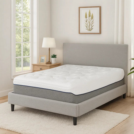 Bree 10 Inch Plush Twin Size Mattress with Cool Gel Foam, Aloe Vera Infused