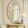 Wall Mirror | 28 x 42 | Round Accent | Bronze Gold Curved Frame