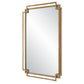 22 x 34 Rectangular Accent Mirror with Two Overlapping Frames Brushed Gold By Casagear Home BM286549