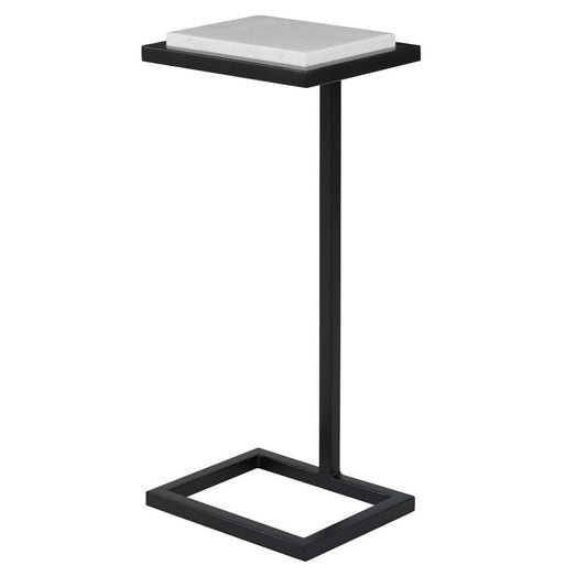 Ario Side Table | 23" | Marble Top | Modern Polished White
