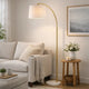 Arc Floor Lamp | 65" | Adjustable Shade | Marble Base | White Gold