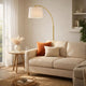 Arc Floor Lamp | 65" | Adjustable Shade | Marble Base | White Gold