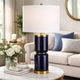 Table Lamp | 26" | Ceramic Body | Linen Shade | Blue Gold