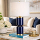 Table Lamp | 26" | Ceramic Body | Linen Shade | Blue Gold