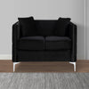 Zion Loveseat | 53" | Tufted | Nailhead Trim | Black Velvet
