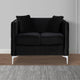 Zion Loveseat | 53" | Tufted | Nailhead Trim | Black Velvet