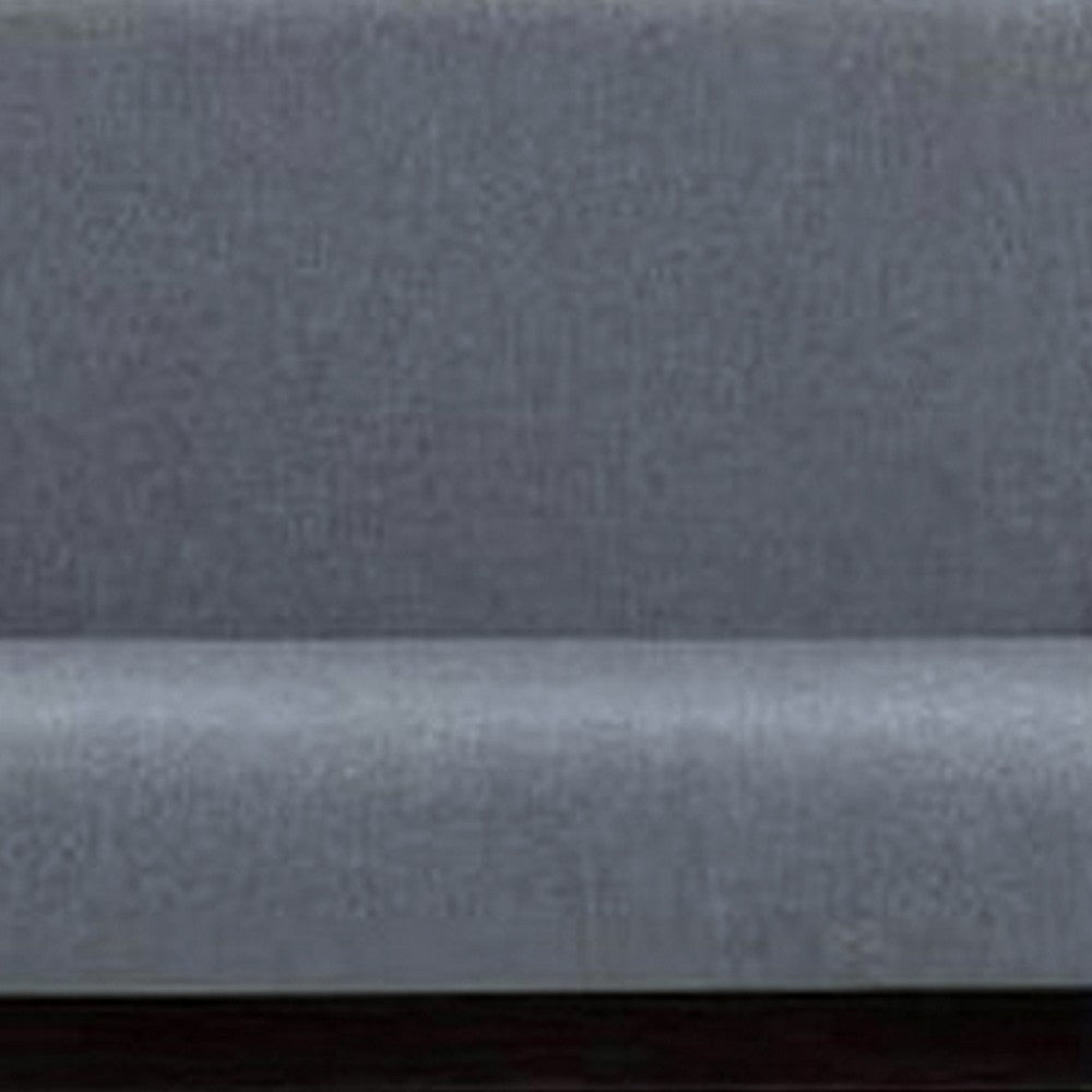 Gala 45 Inch Modern Loveseat Bench, Dark Gray Fabric, Jet Black Wood Frame By Casagear Home
