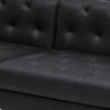 Ella 120 Inch 4 Seater Sofa Deep Button Tufted Black Vegan Faux Leather By Casagear Home BM286587