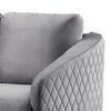 Hida 2 Piece Sofa and Loveseat Set Diamond Stitching Smooth Gray Velvet BM286609