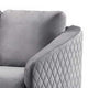 Hida 2 Piece Sofa and Loveseat Set Diamond Stitching Smooth Gray Velvet BM286609