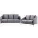 Hida 2 Piece Sofa and Loveseat Set, Diamond Stitching, Smooth Gray Velvet
