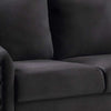 Hida 2 Piece Sofa and Loveseat Set Diamond Stitching Smooth Black Velvet By Casagear Home BM286611