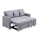Jayce 80 Inch Wood Convertible Sleeper Sofa with Side Pocket Light Gray BM286632