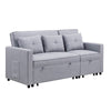 Jayce 80 Inch Wood Convertible Sleeper Sofa with Side Pocket, Light Gray