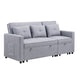 Jayce 80 Inch Wood Convertible Sleeper Sofa with Side Pocket, Light Gray