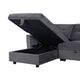 83 Inch Reversible Sleeper Sectional Sofa with Storage Chaise Gray Velvet BM286652