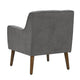 Kina 28 Inch Accent Chair Gray Fabric Button Tufted Angled Wood Legs By Casagear Home BM286665