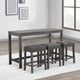 Elva Table Set | 4 Piece | Counter Height | Tufted Stools | Gray