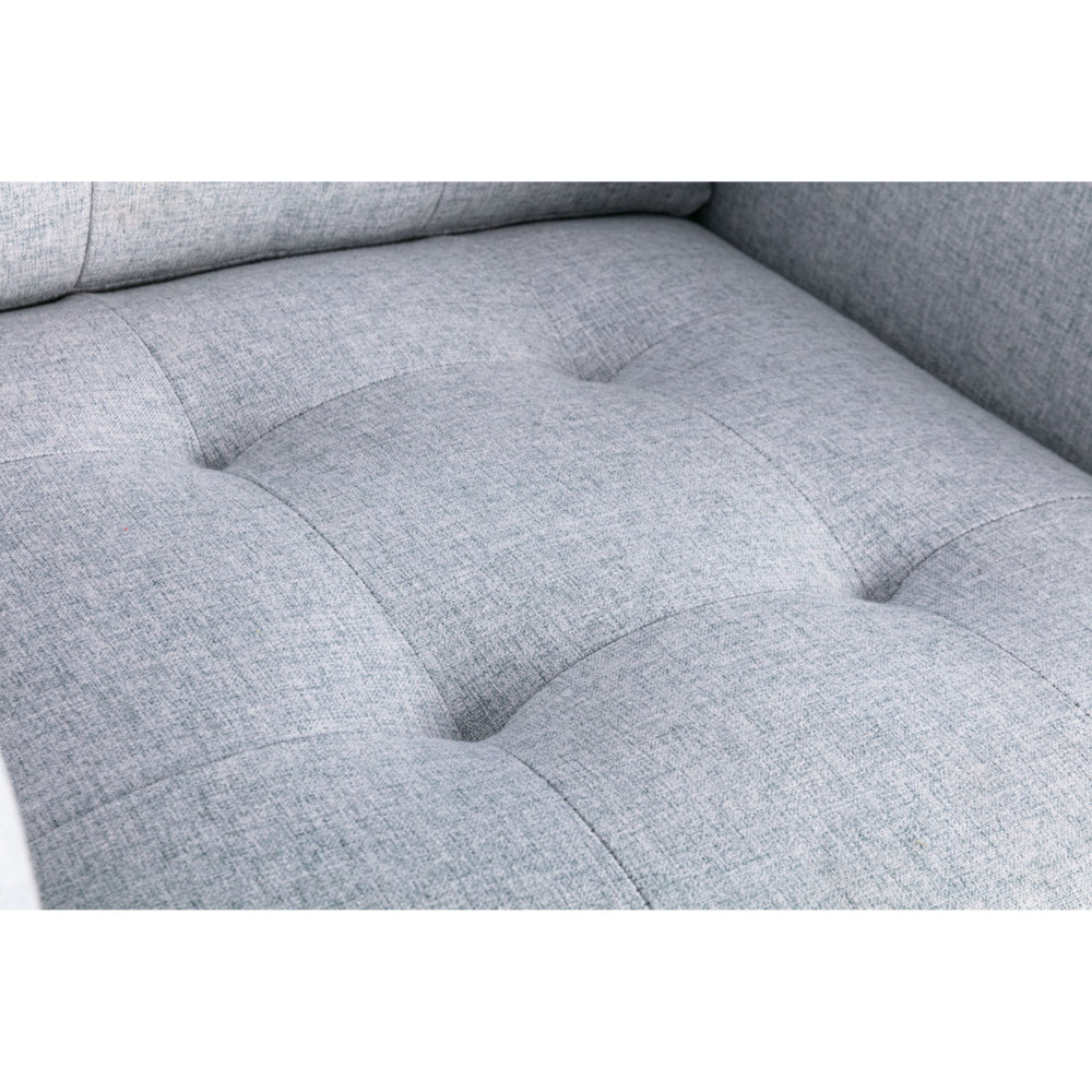 Caden 54 Inch Modern Loveseat with Side Pocket and 2 Pillows Light Gray By Casagear Home BM286681