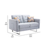 Caden 54 Inch Modern Loveseat with Side Pocket and 2 Pillows Light Gray By Casagear Home BM286681