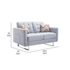 Caden 54 Inch Modern Loveseat with Side Pocket and 2 Pillows Light Gray By Casagear Home BM286681