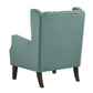 Keva 31 Inch Accent Chair Deep Button Tufted Wingback Soft Teal Fabric By Casagear Home BM286684