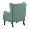 Keva 31 Inch Accent Chair Deep Button Tufted Wingback Soft Teal Fabric By Casagear Home BM286684