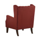 Keva 31 Inch Accent Chair Deep Button Tufted Wingback Soft Red Fabric By Casagear Home BM286687