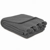 Nick Throw Blanket | 50 x 70 | Knit with Pom Poms | Stone Gray