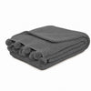 Nick Throw Blanket | 50 x 70 | Knit with Pom Poms | Stone Gray