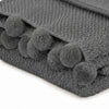 Nick Throw Blanket | 50 x 70 | Knit with Pom Poms | Stone Gray