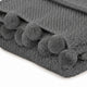 Nick Throw Blanket | 50 x 70 | Knit with Pom Poms | Stone Gray