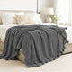 Nick Throw Blanket | 50 x 70 | Knit with Pom Poms | Stone Gray