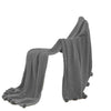 Nick Throw Blanket | 50 x 70 | Knit with Pom Poms | Stone Gray