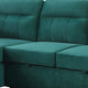 Irma 97 Inch 2 Piece Sectional Sofa Pull Out Bed Rolled Arm Green Velvet