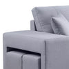 Everett 93 Inch Sleeper Sectional Sofa Storage Chaise Stools Light Gray BM287603